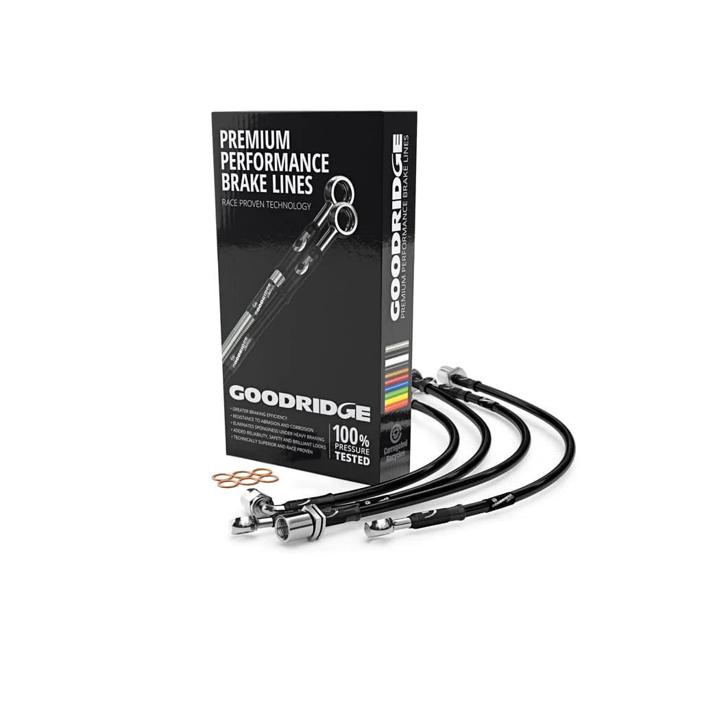BMW F21 Braided Stainless Steel Brake Hose Lines Kit - Black